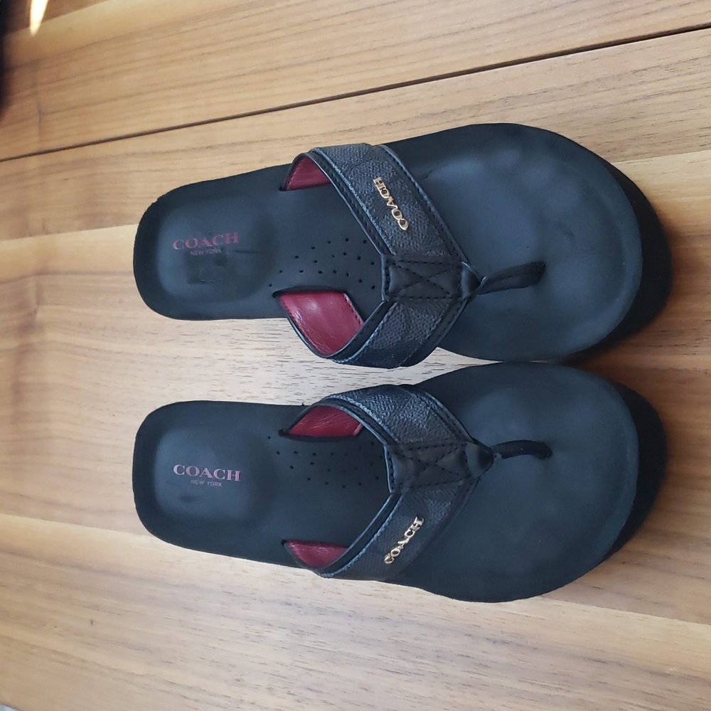 Coach Jolene wedge flip flops size 8.5